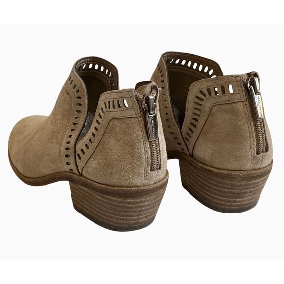 Vince Camuto Ankle Booties Boots 6.5 Tan Leather Cut Out Open Side Persiella - Picture 5 of 10